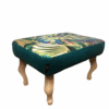 Footstool Green Flowers