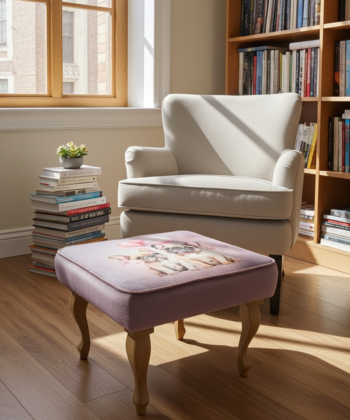 Artistic Dogs Velvet Pouffe Unique Style for Contemporary Homes