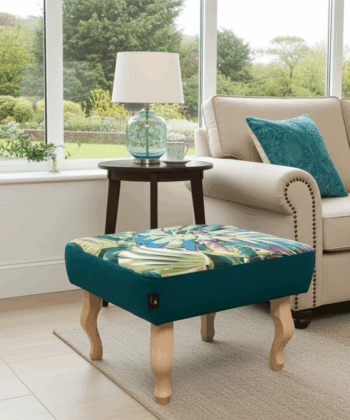 Footstool Bold Botanical Accent for Modern and Classic Spaces