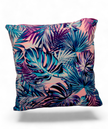Tropical Leaf Print Handmade Cushion – Vibrant Botanical Accent