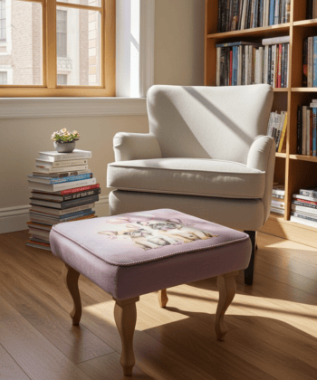 Artistic Dogs Velvet Pouffe Unique Style for Contemporary Homes