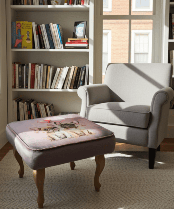 Artistic Dogs Velvet Pouffe Unique Style for Contemporary Homes