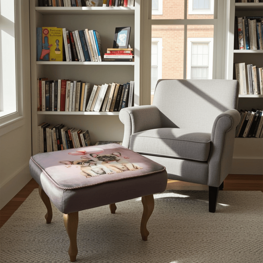 Artistic Dogs Velvet Pouffe Unique Style for Contemporary Homes