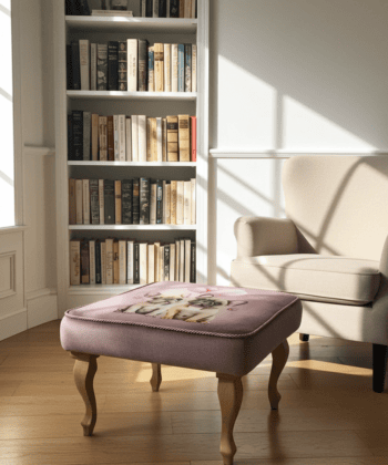 Artistic Dogs Velvet Pouffe Unique Style for Contemporary Homes