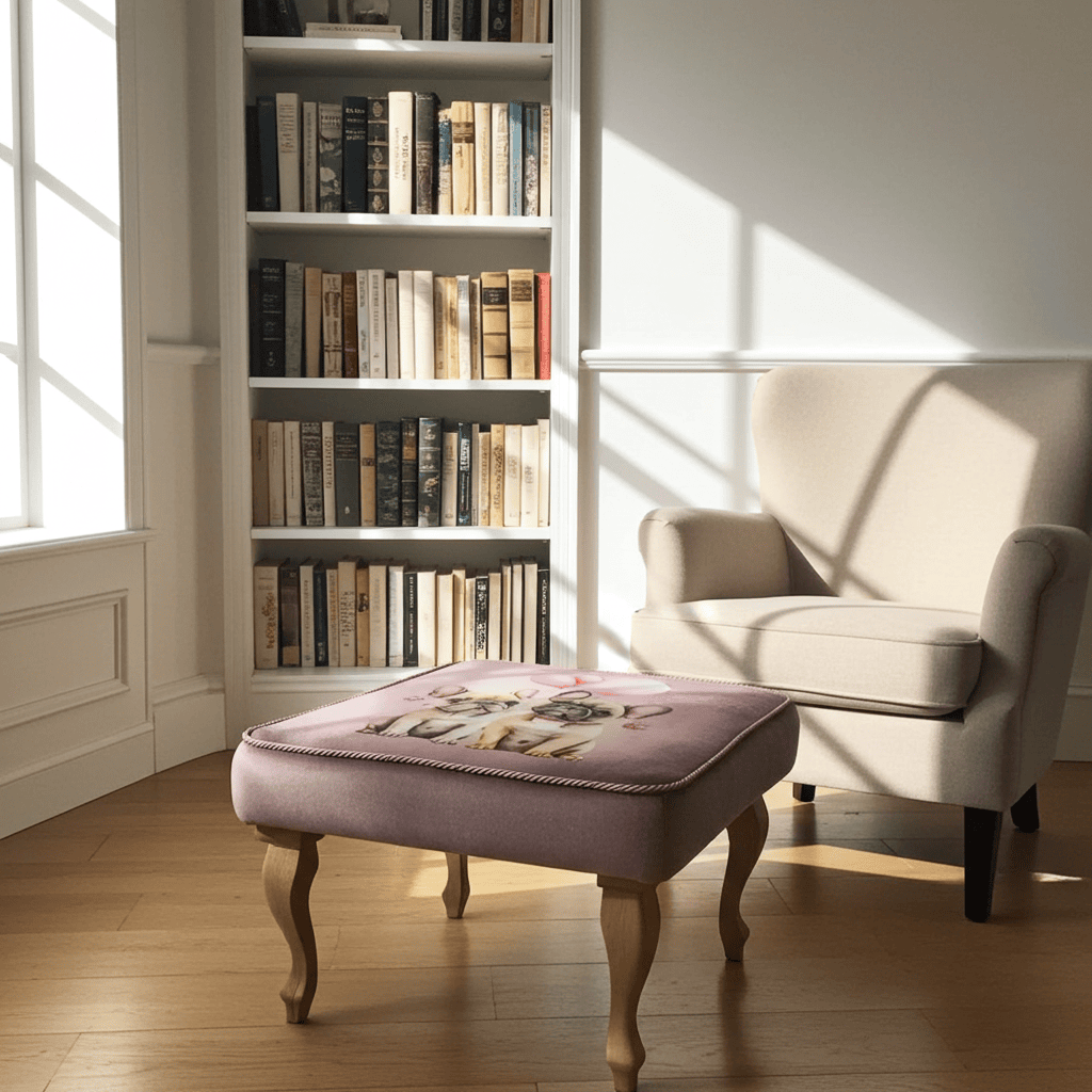 Artistic Dogs Velvet Pouffe Unique Style for Contemporary Homes