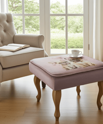 Artistic Dogs Velvet Pouffe Unique Style for Contemporary Homes