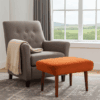 Burnt Orange Velvet Footstool – Timeless Accent