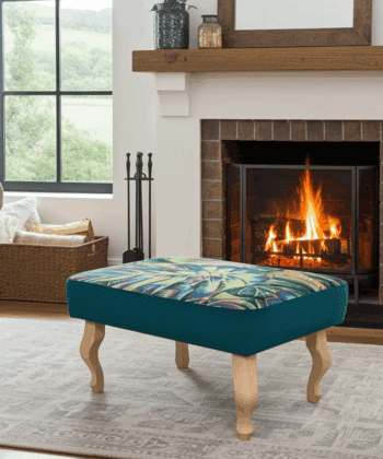 Footstool Bold Botanical Accent for Modern and Classic Spaces
