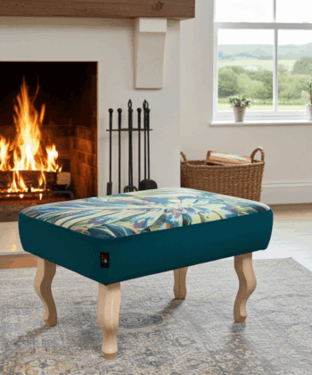 Footstool Bold Botanical Accent for Modern and Classic Spaces