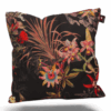 Handcrafted Dark Floral Cushion – Multicolored Botanical Accent