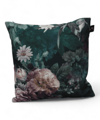 Handcrafted Cushion - Dark Botanical Floral Pattern