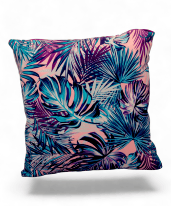 Tropical Leaf Print Handmade Cushion – Vibrant Botanical Accent