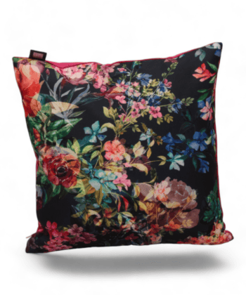 Handcrafted Cushion Floral Pattern with Multicolored Blooms