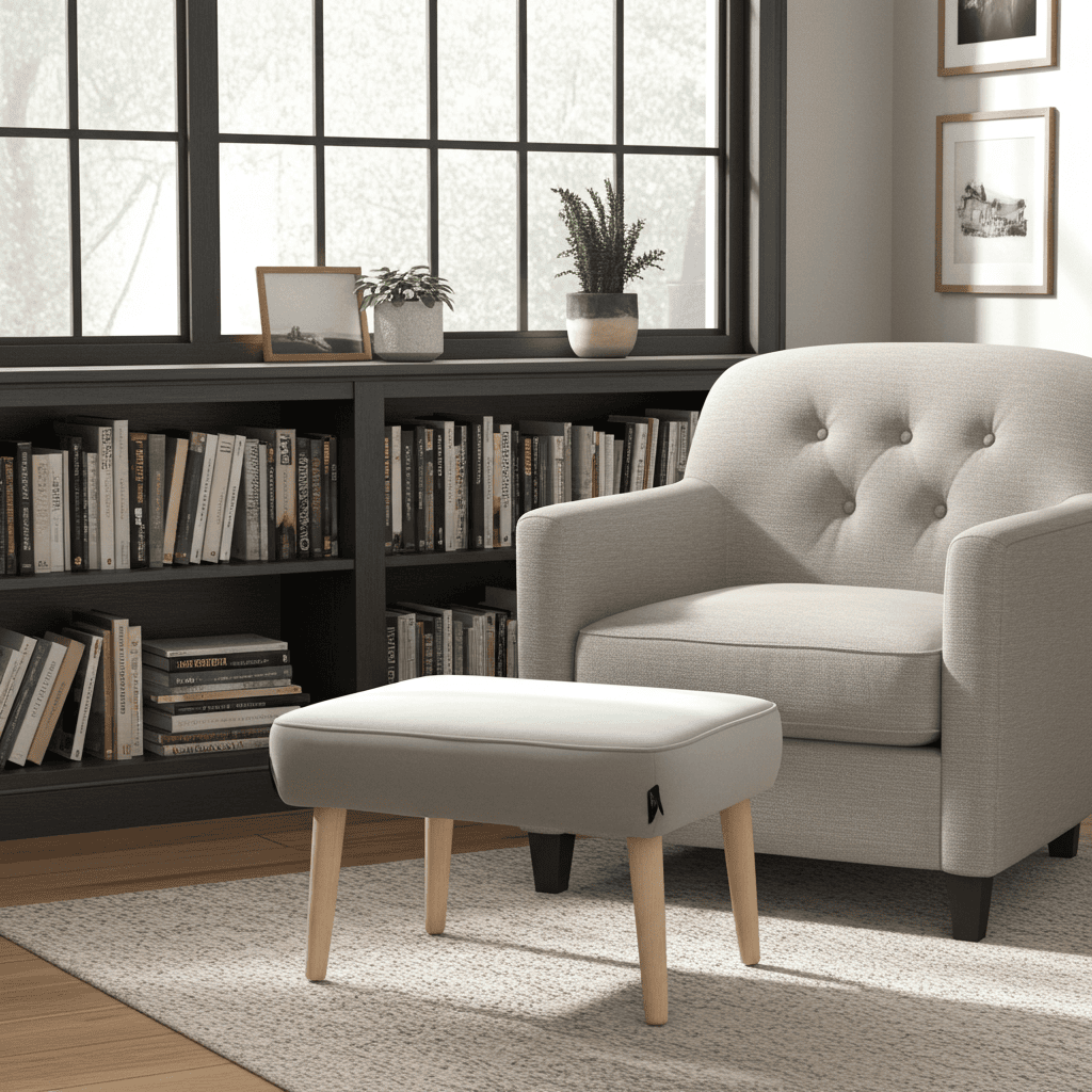 Midnight Bloom Velvet Footstool 60x40 cm