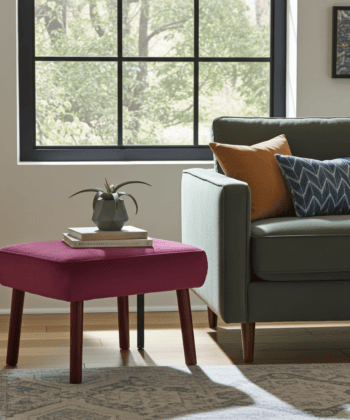 Velvet Berry Footstool 60x40 cm &ndash; Deep Wine Pouffe with Custom Beech or Metal Legs