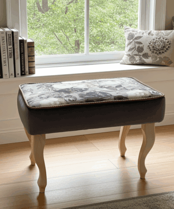 Floral Grace Velvet Footstool – Elegant Pouffe for Irish Homes