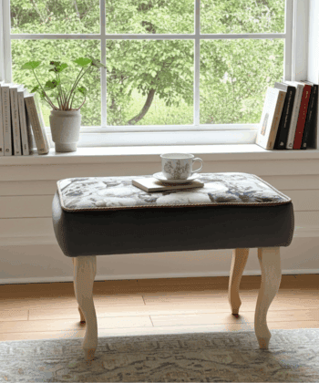 Floral Grace Velvet Footstool – Elegant Pouffe for Irish Homes