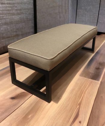 Geometric Patterned Bench 100x40cm Black Frame