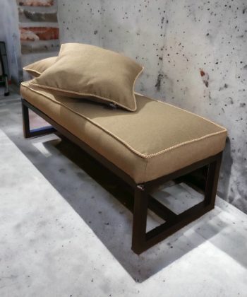 Geometric Patterned Bench 100x40cm Black Frame