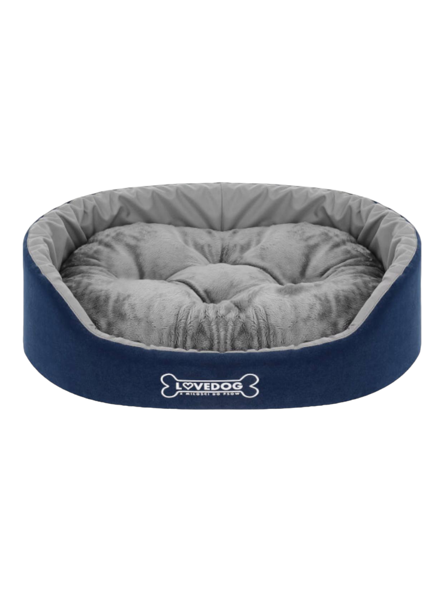 Dark blue dog top bed