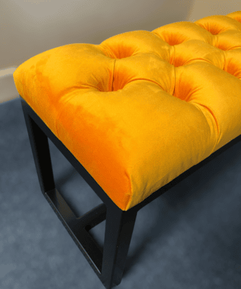 UrbanChic Velvet Bench 100x30cm Sunshine Yellow & Sleek Black