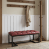 Bench 100x40cm – Burgundy Eco Leather & Black Frame