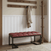 Bench 100x40cm – Burgundy Eco Leather & Black Frame