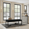 Metal-Framed Bench 100x40cm – Black Velvet & Black Frame