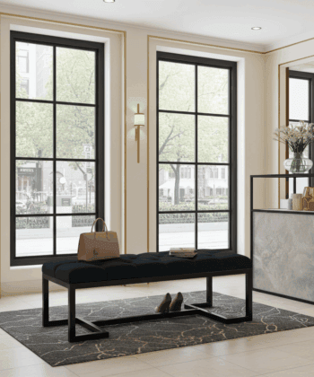 Metal-Framed Bench 100x40cm – Black Velvet & Black Frame