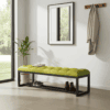 Metal-Framed Bench 140x40cm Green Black Double Frame