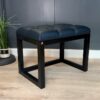 Handcrafted Black Eco Leather Bench Modern Black Wooden Frame
