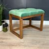 Wooden-Framed Velvet Bench 60x40cm Mint Green Luxury Design