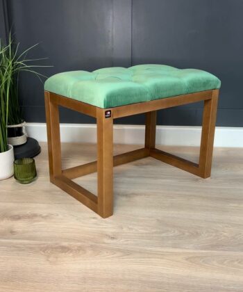 Wooden-Framed Velvet Bench 60x40cm Mint Green Luxury Design