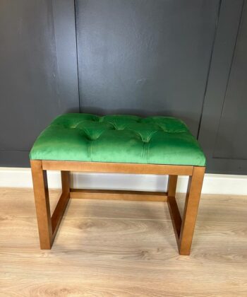 Wooden-Framed Velvet Bench 60x40cm Mint Green Luxury Design