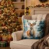 Handcrafted Christmas Pillow with Winter Deer
