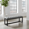 Grey Eco-Leather Long  Bench 140x40cm