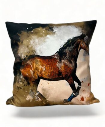 Handcrafted Cushion – Majestic Horse in Motion Design