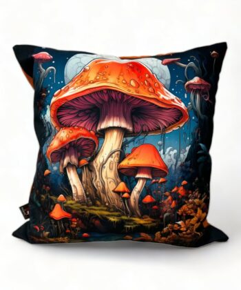 Handcrafted Cushion – Magical Mushroom Forest Design