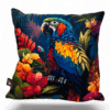 Handcrafted Cushion – Vibrant Parrot in the Jungle Design