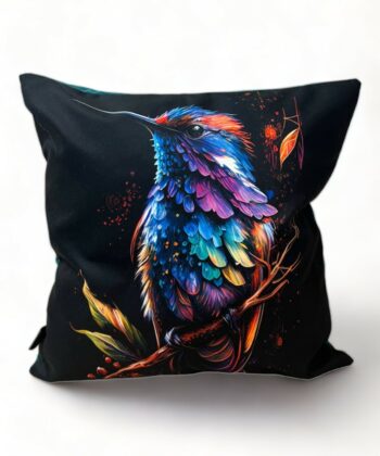 Handcrafted Decorative Cushion – Exotic Hummingbird Design