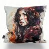 Handcrafted Decorative Cushion – Artistic Watercolour Portrait