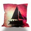 Handcrafted Decorative Cushion – Sailboat at Sunset Design