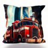 Handcrafted Fire Truck Cushion Kids' Room Decor Pillow