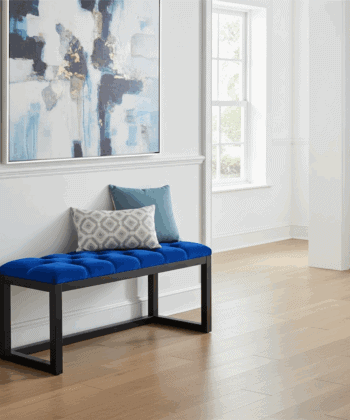 Royal Blue Velvet Tufted Bench 100x40cm – Black Alder Frame