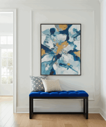 Royal Blue Velvet Tufted Bench 100x40cm – Black Alder Frame