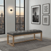Stone Grey Eco Leather Bench: Modern Sophistication