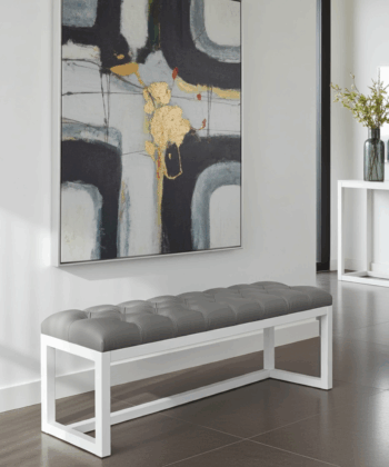 Taupe Eco Leather Visible Bench 140x40cm
