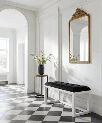 Wooden-Framed Velvet Bench Modern Elegance for Every Room