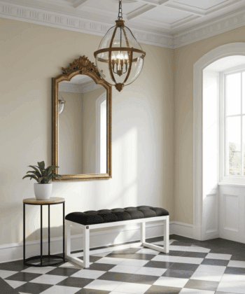 Wooden-Framed Velvet Bench Modern Elegance for Every Room