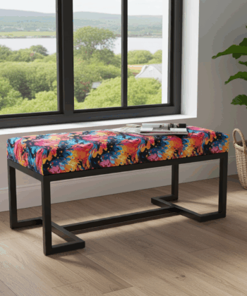 Zoe Metal-Framed Bench 100x40cm – Multicolour